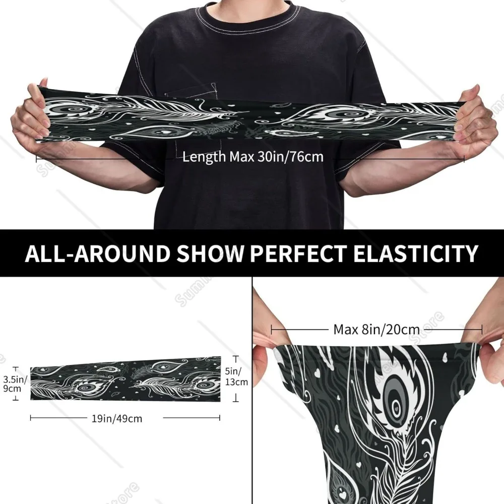 Manga de brazo de pavo real real de pluma de pavo real Mangas de seda de granja de jardinería anti-uv Mangas de seda de hielo