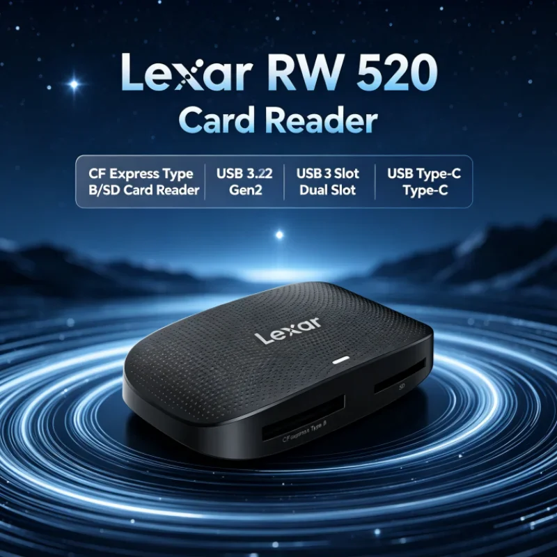 Lexar RW520 Memory Card Reader USB 3.2 Gen 2 CFexpress Type B SD Card Reader High Speed Dual Slot for Data Transfer