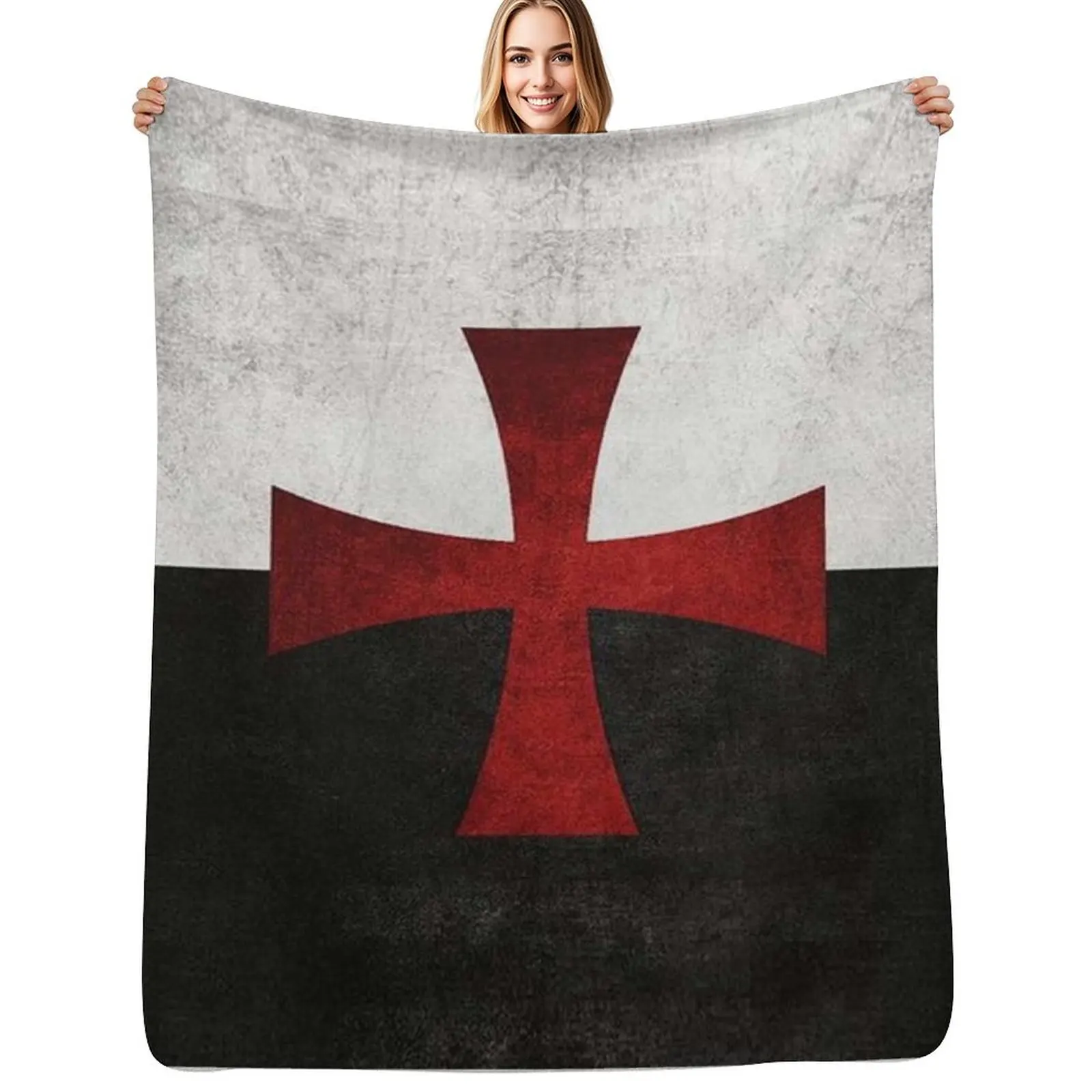

Templar Flag Throw Blanket Blankets For Bed cosplay anime Extra Large Throw Bed covers Blankets