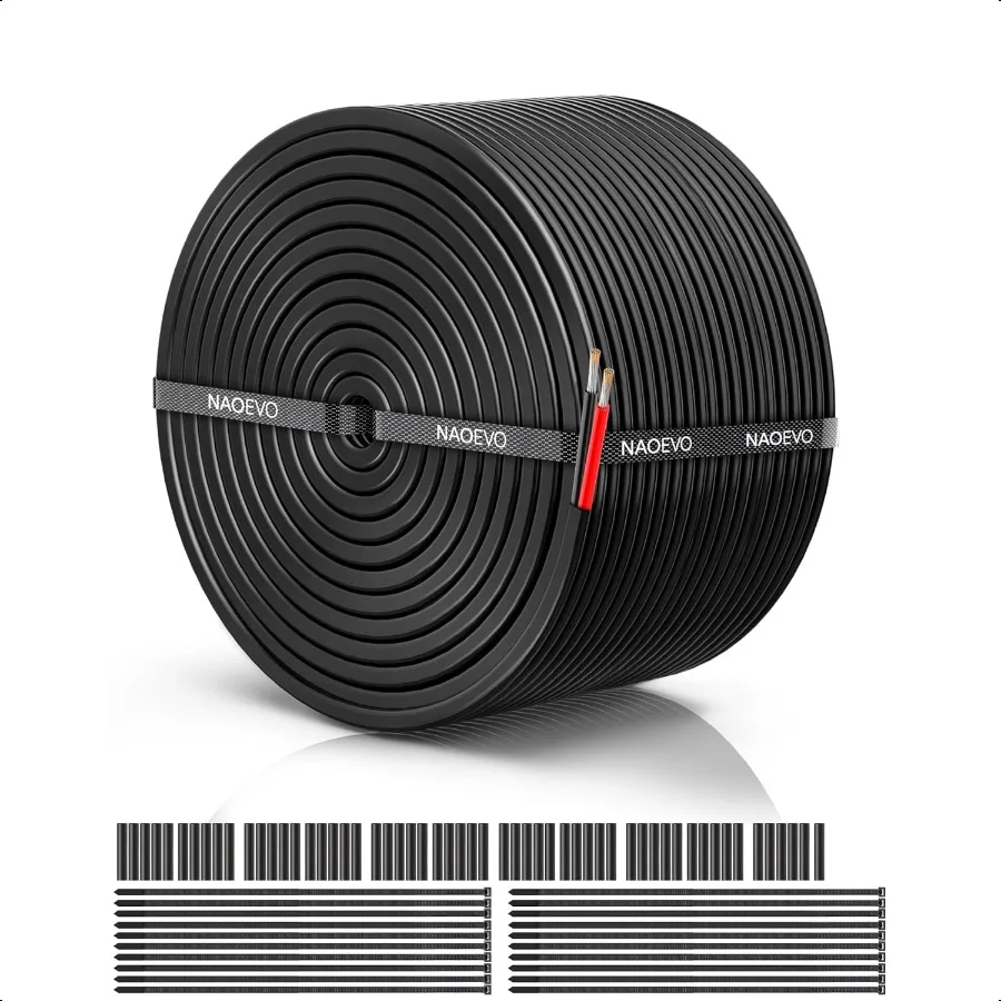 

Провод калибра 18, 2-жильный электрический провод, 18 AWG, многожильный ПВХ-шнур, 12 В, низковольтный гибкий кабель из луженой меди для автомобилей