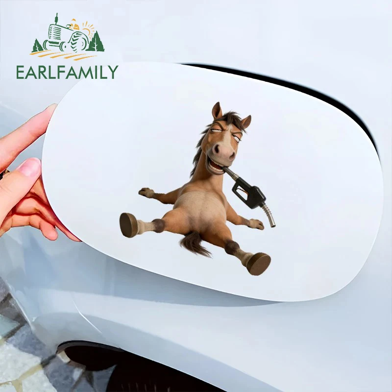 

EARLFAMILY Horse Funny Graffiti Sticker Attractive Anime Skateboard Decal DIY Practical High Quality Trolley SUV Accessories
