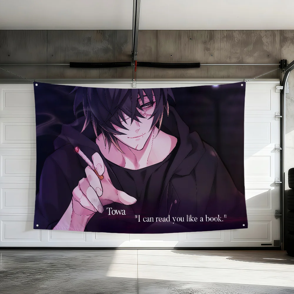 game art manga anime Slow Damage Towa flag hogar For Room Dorm Camping Party Picnic Decoration Gift Banner Garage Wall Hanging