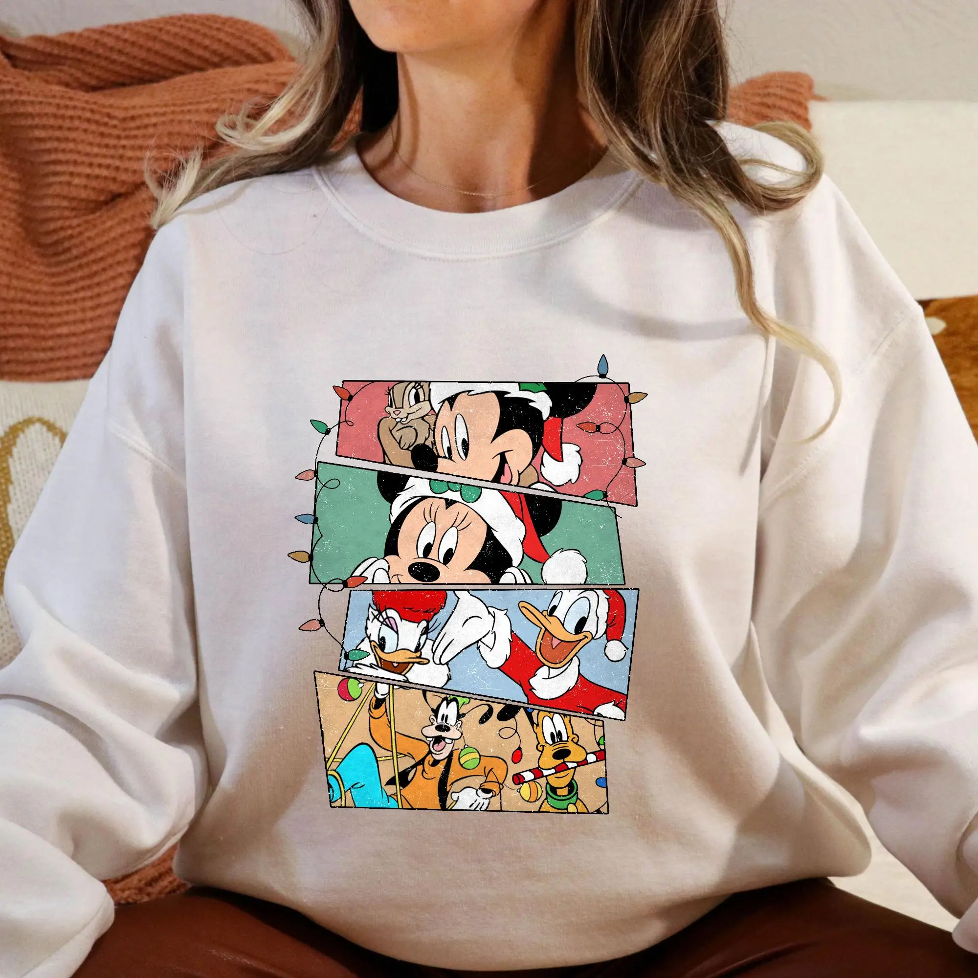 

Толстовка с принтом в стиле Дисней с изображением Микки Мауса, свободная и теплая, модная толстовка для пар, подходит для стильных девушек