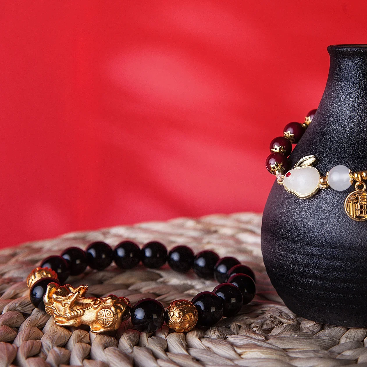 Brave Buddha Beads Bracelet Obsidian Implication for Lucky and Lucky Bracelet High-end Jewelry for Men and Women