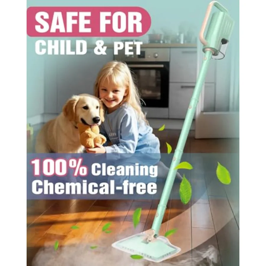 Steam Mop Cleaner Safe High-temp for Deep Cleaning Lightest Detachable Floor Steamer with 2 Steam Mode 3 Adjustable Level Heavy
