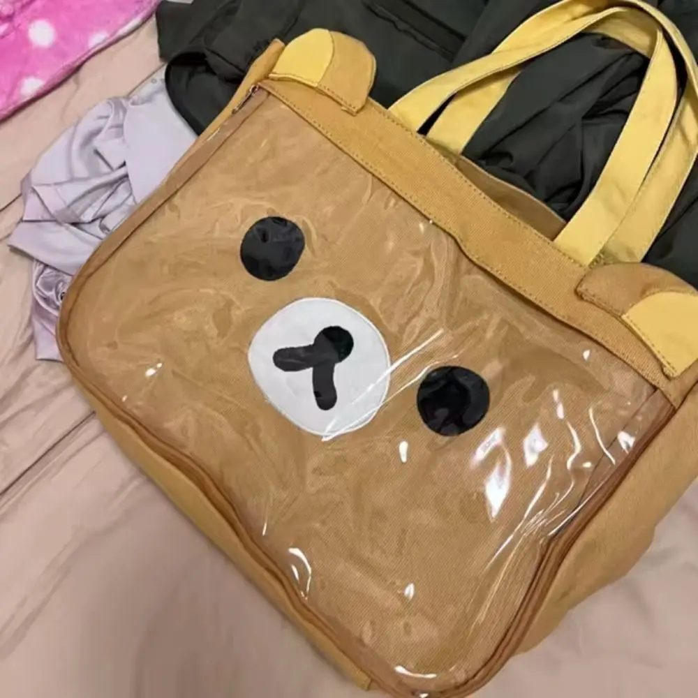 Новая милая большая сумка Rilakkuma, большая вместительная сумка Korilakkuma, детская подарочная холщовая сумка на плечо для девочек