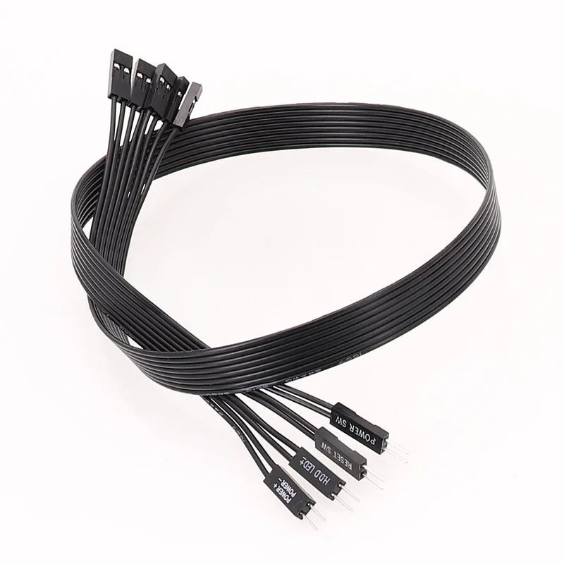 PC Motherboard Switch Cable HDD LED PLED Reset SW Power SW Extend Wire 20AWG Convert Cord 20cm Connect Splitter Cord for Desktop