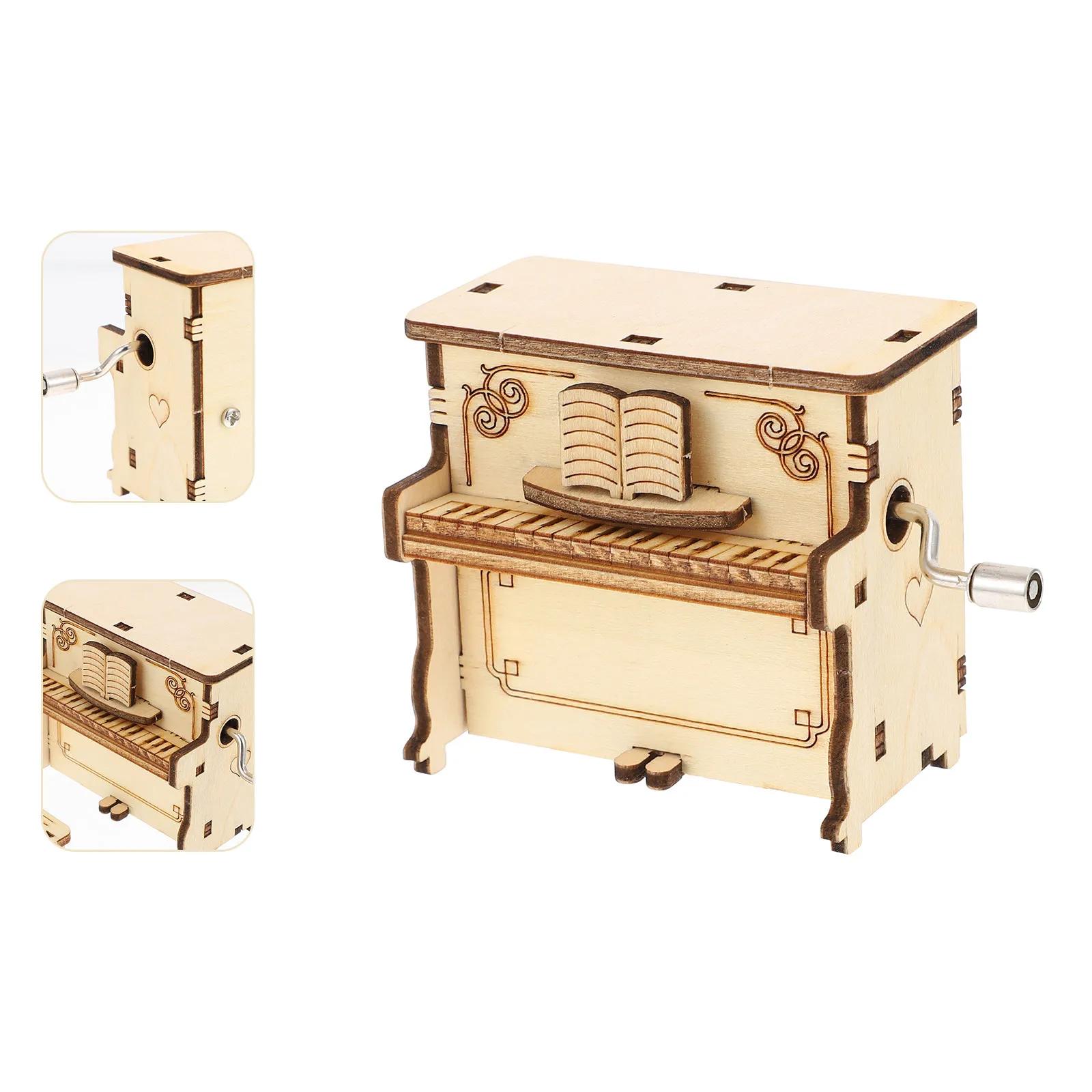 

Набор деревянных музыкальных шкатулок-пазлов DIY: развивающая настольная игрушка-конструктор, музыкальная шкатулка-пианино для самостоятельной сборки