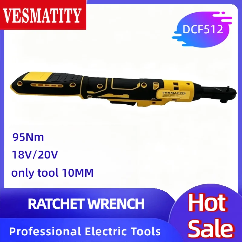 Vesmatity DCF512 Brushless Cordless Ratchet Wrench 95N.m 3300RPM 10MM 1/2