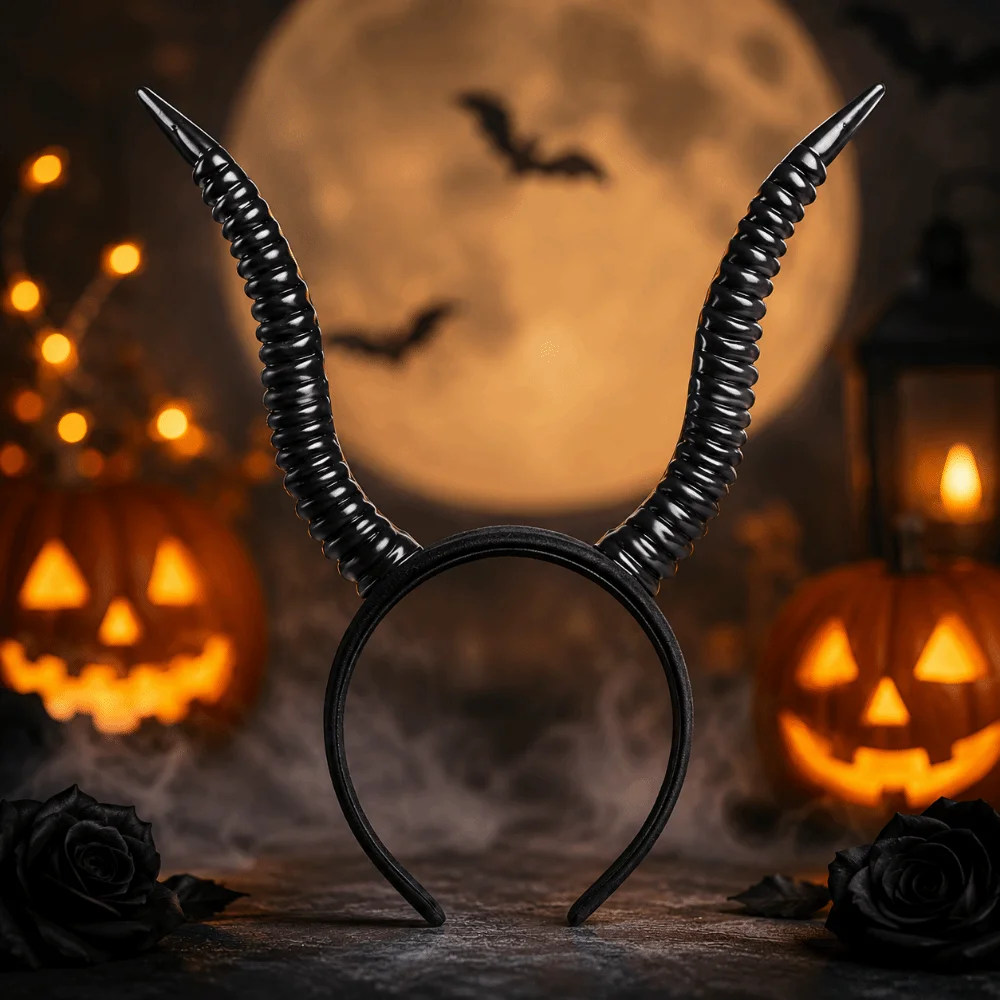 Gothic Demon Horns Headwear Dark Style Cosplay Sheep Horn Headband Headdress Decorative Halloween Devil Headband