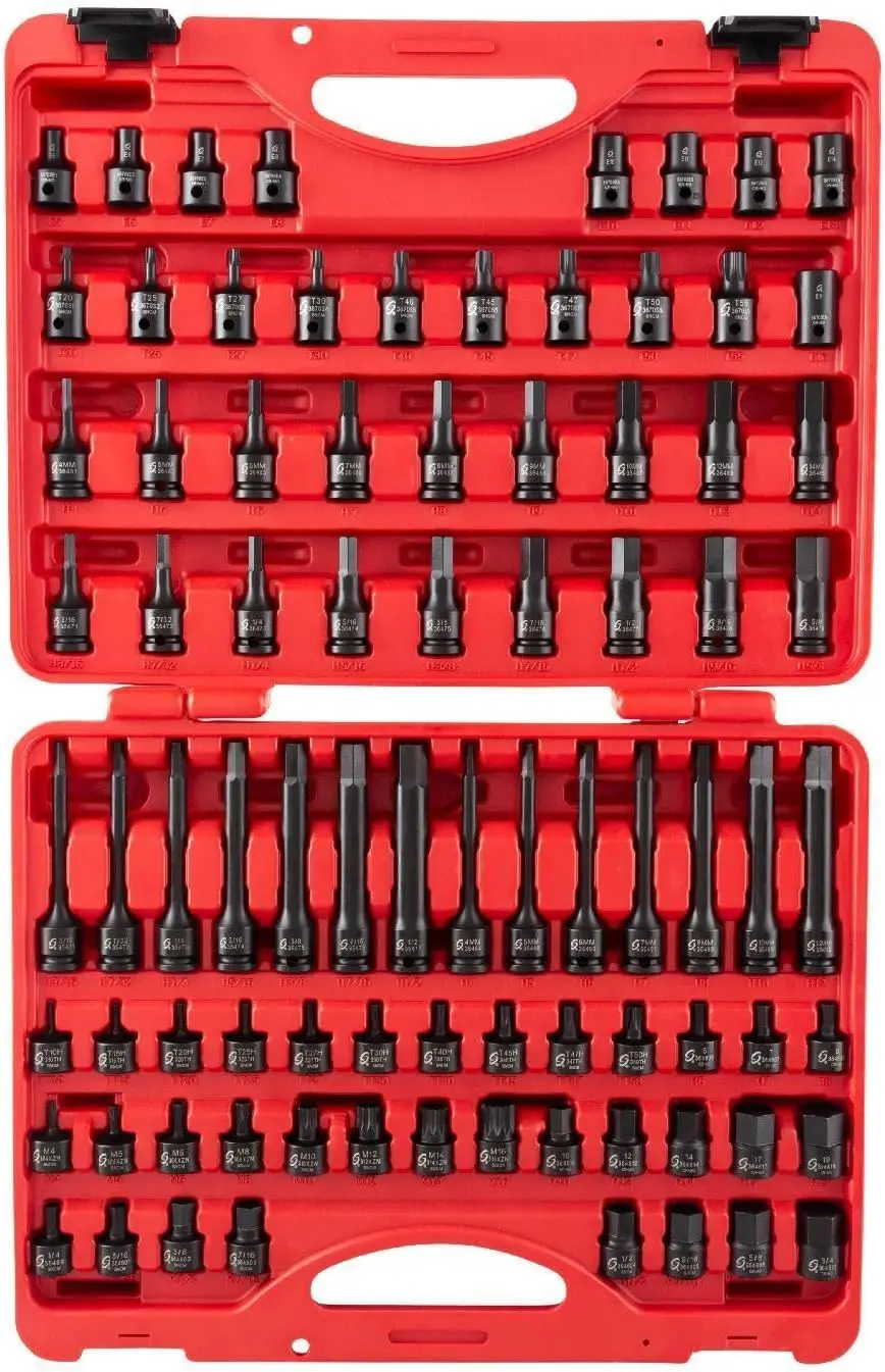 3/8 Inch Drive Master Hex Bit Impact Socket Set 84 Piece