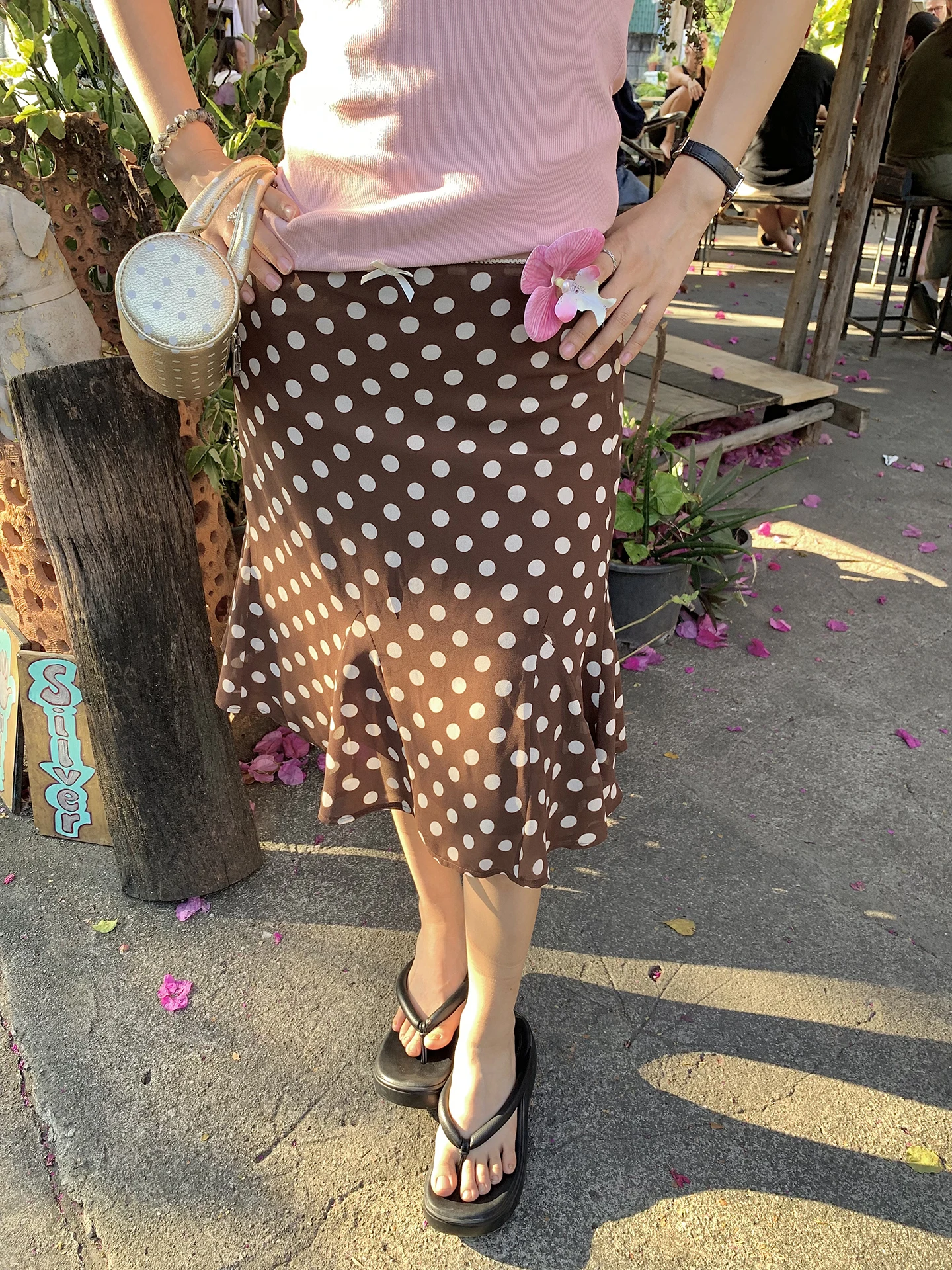 

Retro Polka Dot Fish Tail Skirt Women's Summer Beautiful Holiday Style Lazy Feel Half Skirt Absolutely Beautiful Skirt