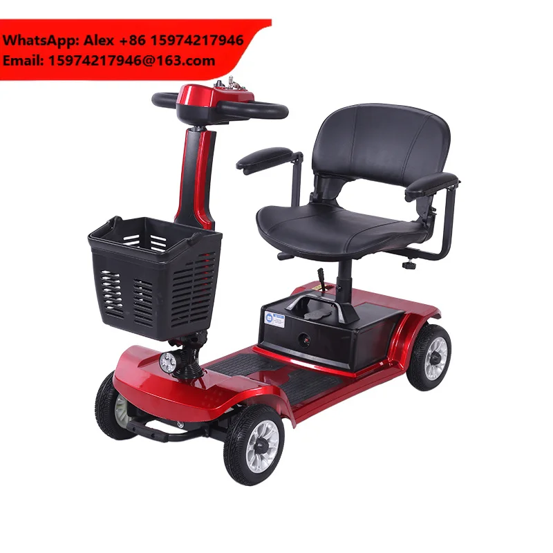 High Quality Foldable 4 Wheels Electric Scooter Handicapped Electric Mobility Scooter For Elders With Portable Battery