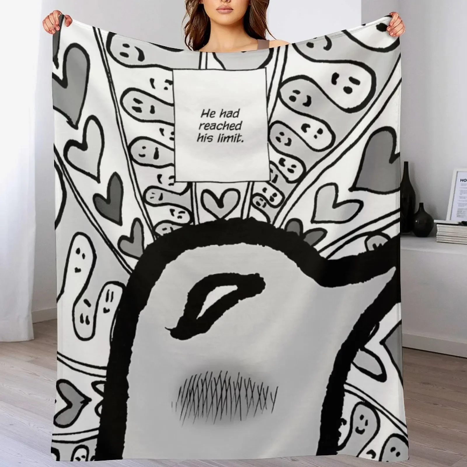 

Punpun oyasumi Throw Blanket Travel Size Cozy Blanket for Plane Train