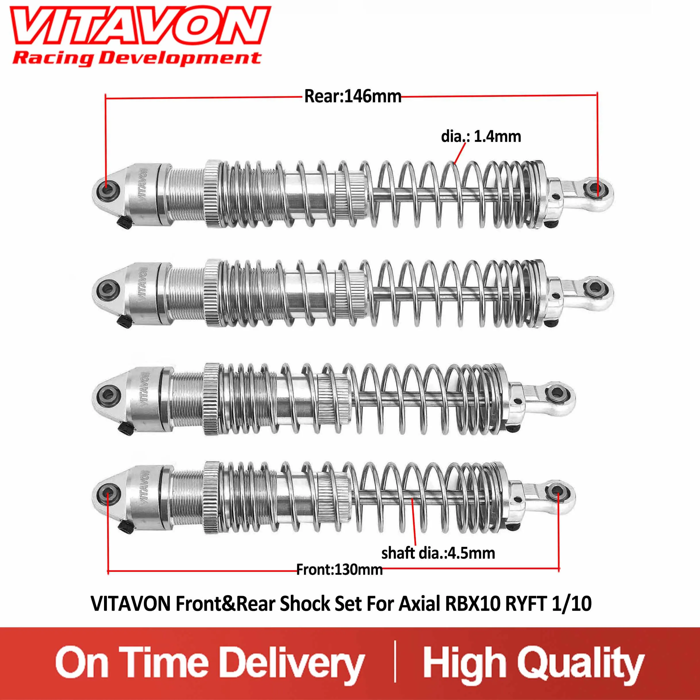 

Комплект передних и задних амортизаторов VITAVON Ryft для Axial RBX10 Ryft 4WD Bouncer 1/10