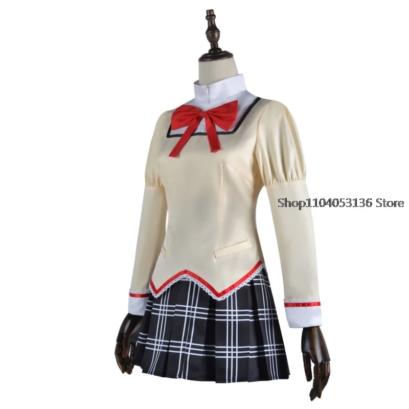 Spel Kaname Madoka Akemi Homura Cosplay Kostuum School Uniform Puella Magi Madoka Magica Volwassen Anime Halloween Kostuums Pruiken