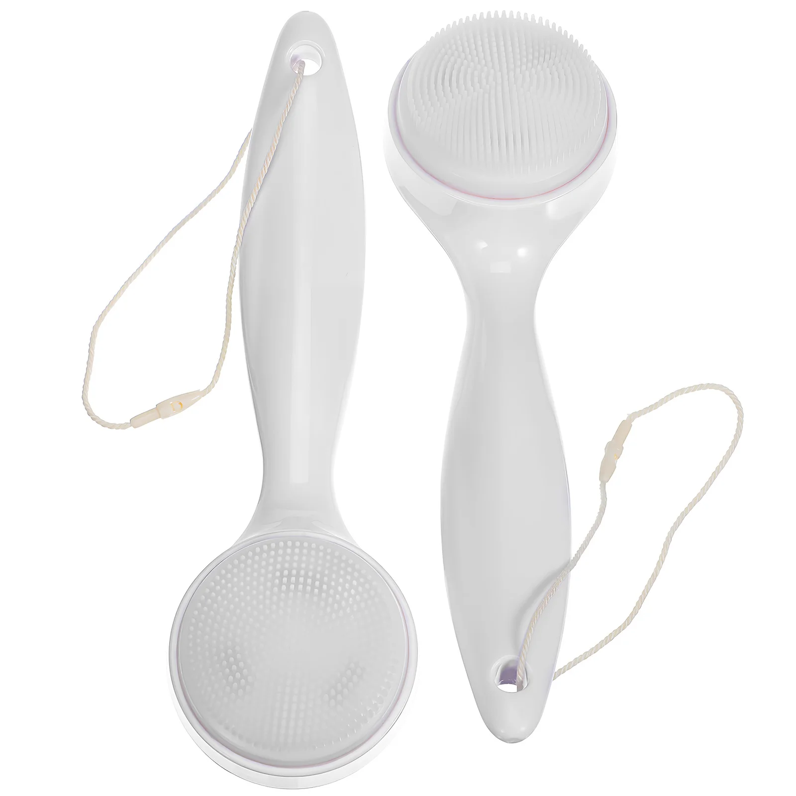 แปรงซิลิโคนสำหรับทำความสะอาดผิวหน้า 2 ชิ้น แปรงขัดผิวหน้าแบบใช้มือ ขจัดเซลล์ผิวที่ตายแล้ว นวดทำความสะอาดผิวหน้าและผิวกาย