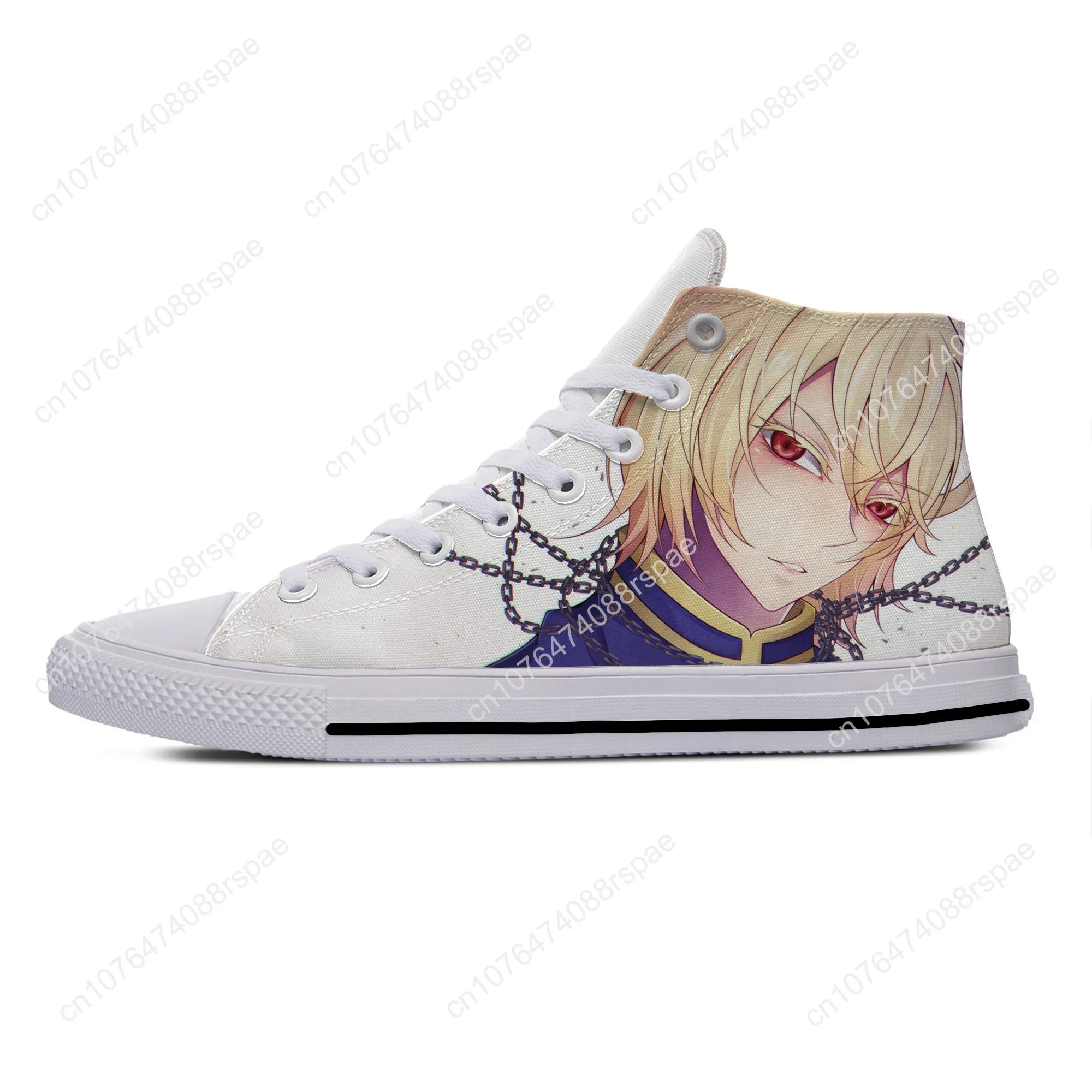 Japanse Anime Manga Kurapika Hunter X Hunter Casual Doek Schoenen Hoge Top Lichtgewicht Ademende 3d Print Heren Dames Sneakers