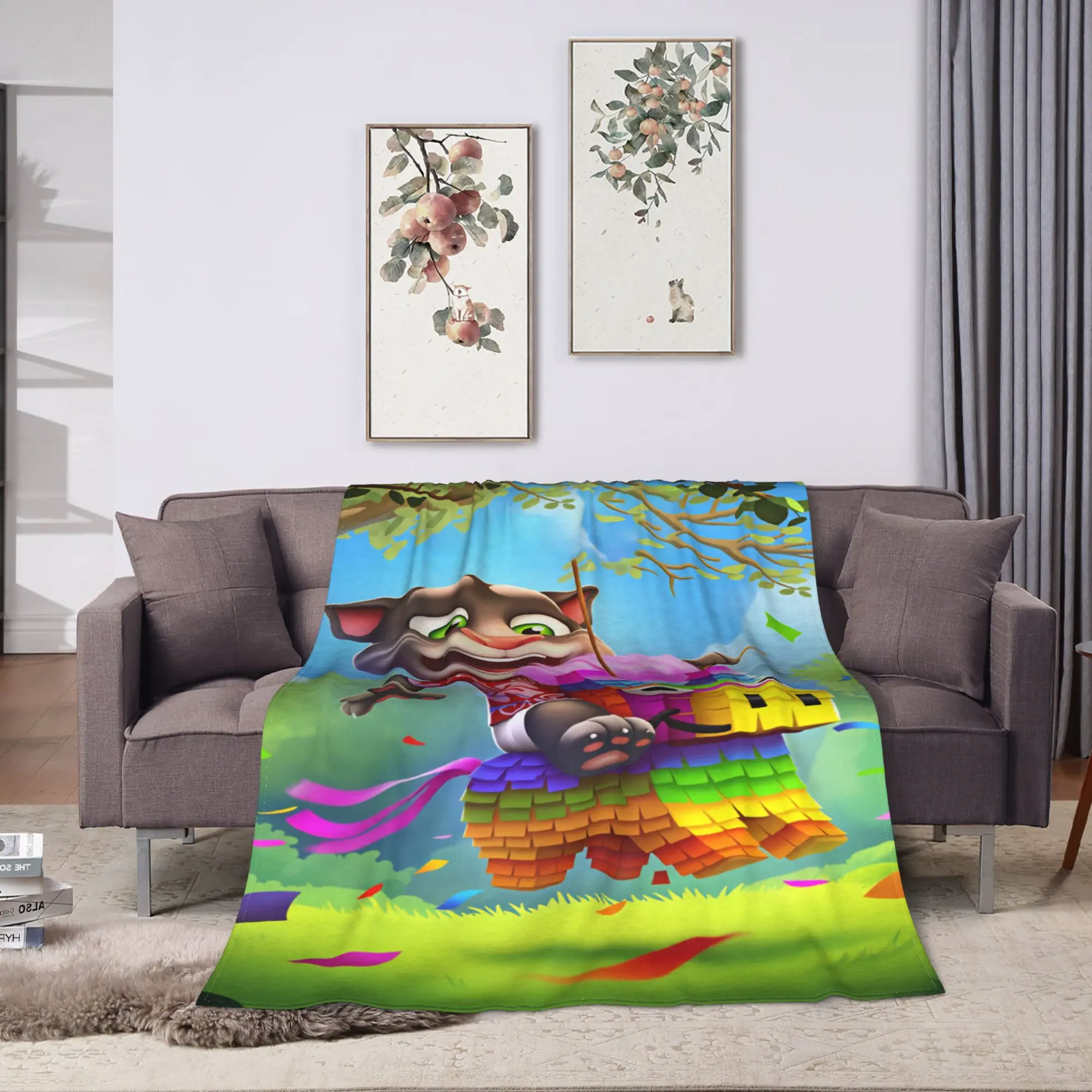 Game T-Talking T-Tom And F-Friends Blanket Novelty Plush Bedding Throws For Couch Bed Picnic Flannel Bedspread Bed Cover