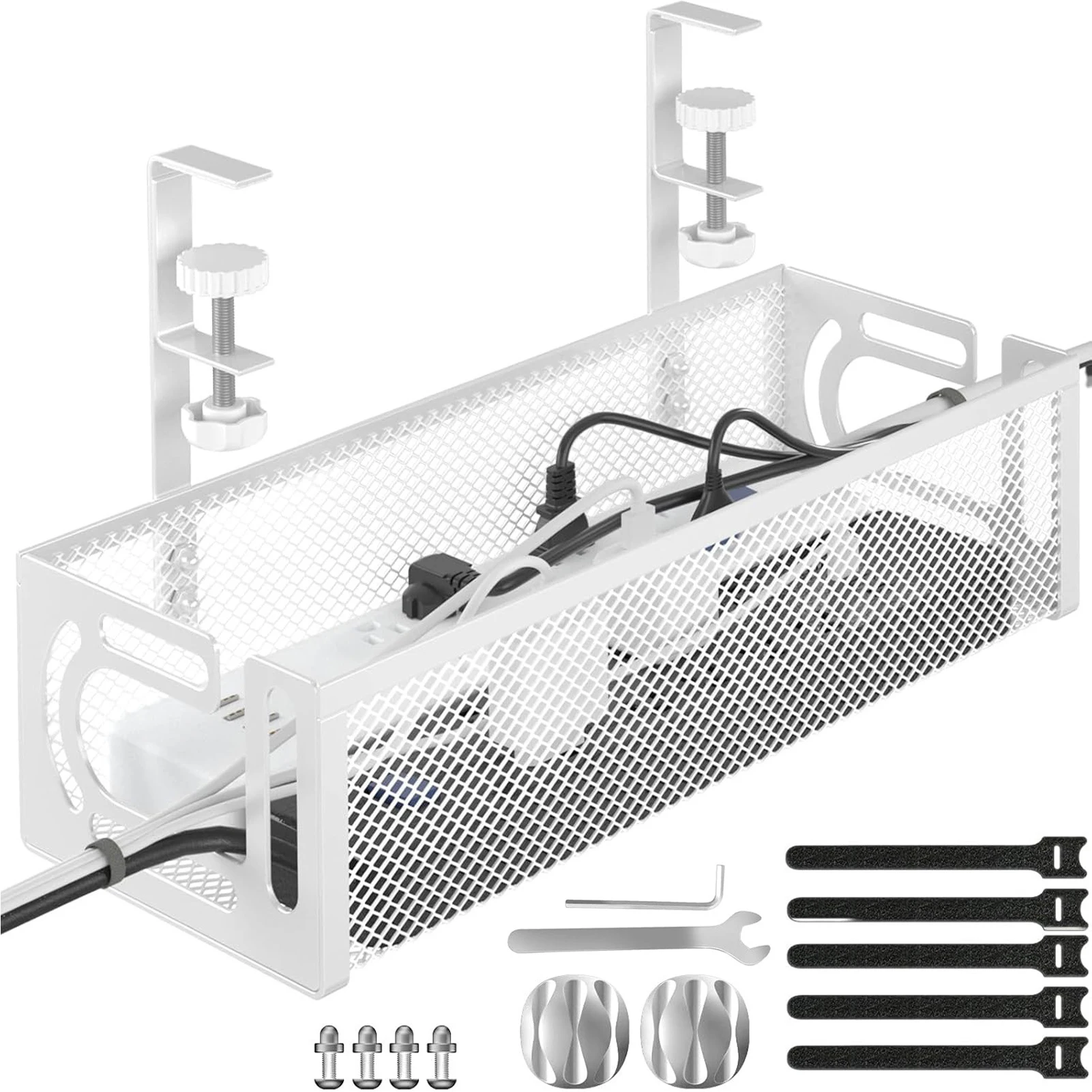 New Portable Management Under Desk, Under Desk Cable Management Tray, Desk Cable Organizer,Cable Management Box,Cord Organizer view 3