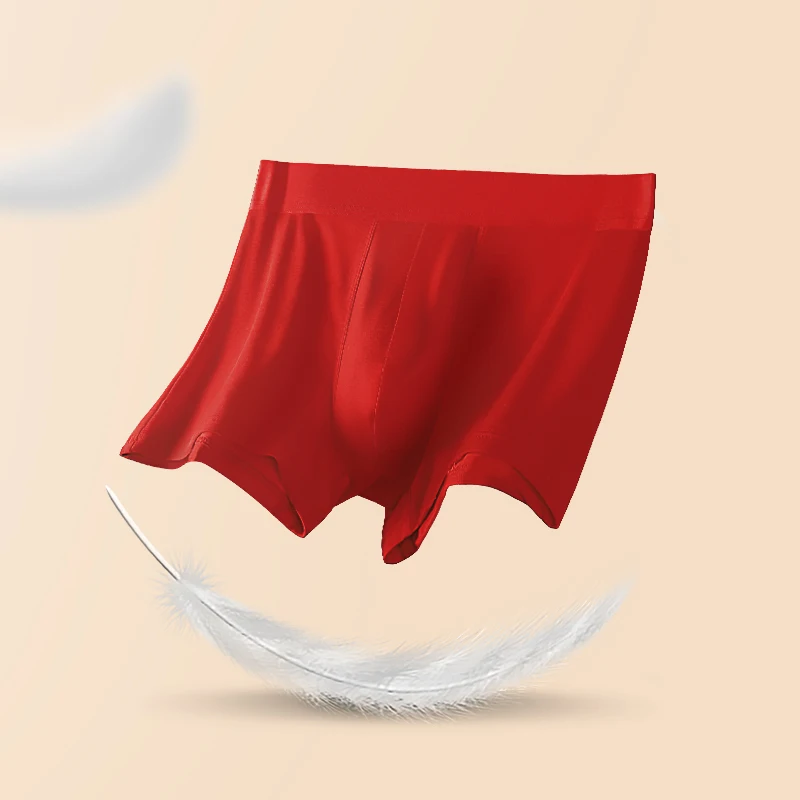 

Мужское нижнее белье, мужские трусы-боксеры, красный хлопковый подарок на год кролика, тонкие свадебные трусы-боксеры, трусы