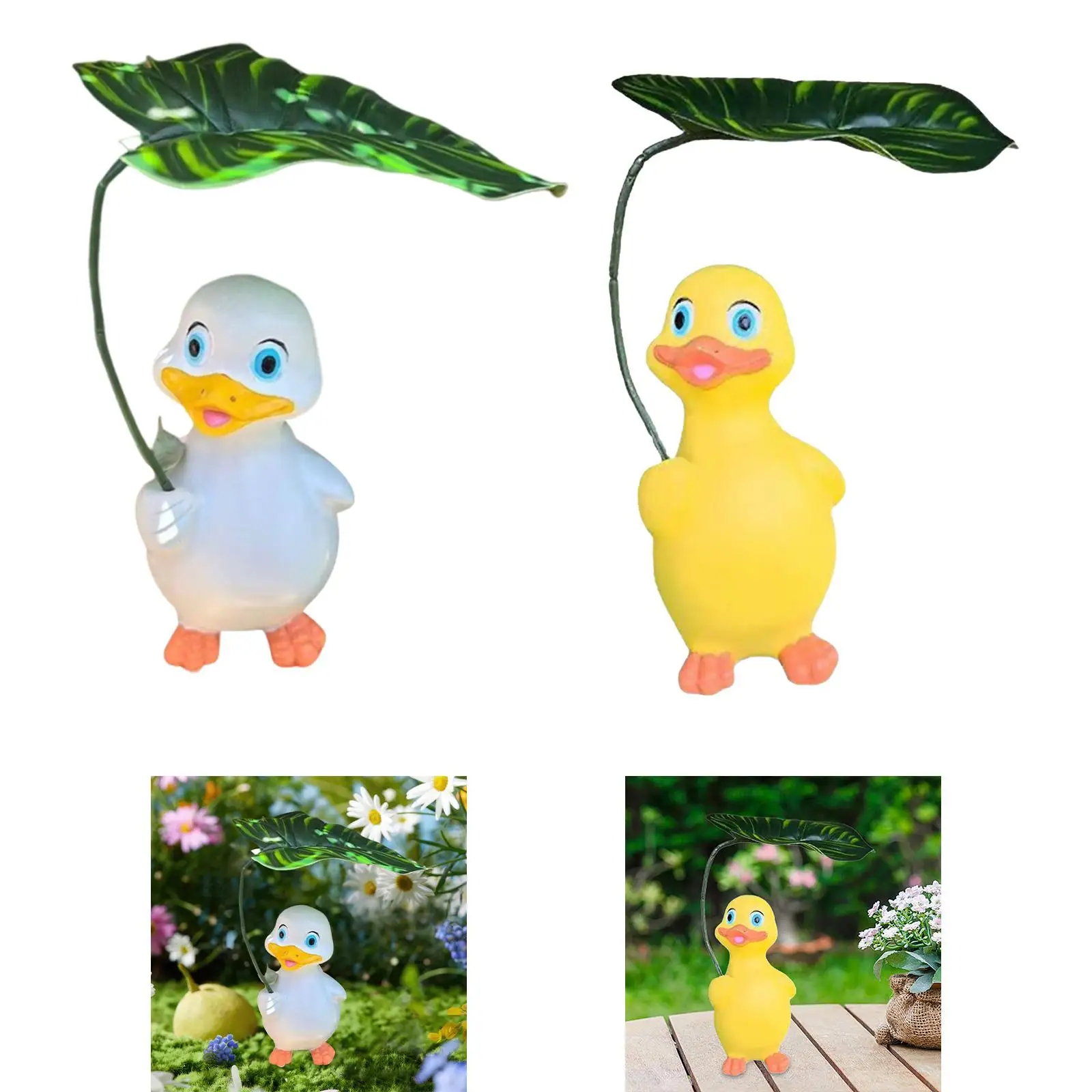 

Holding Umbrella Duck Statue Sculpture Gift Miniature Duck Figurine Garden Statue for Outside Yard Room Balcony Lawn