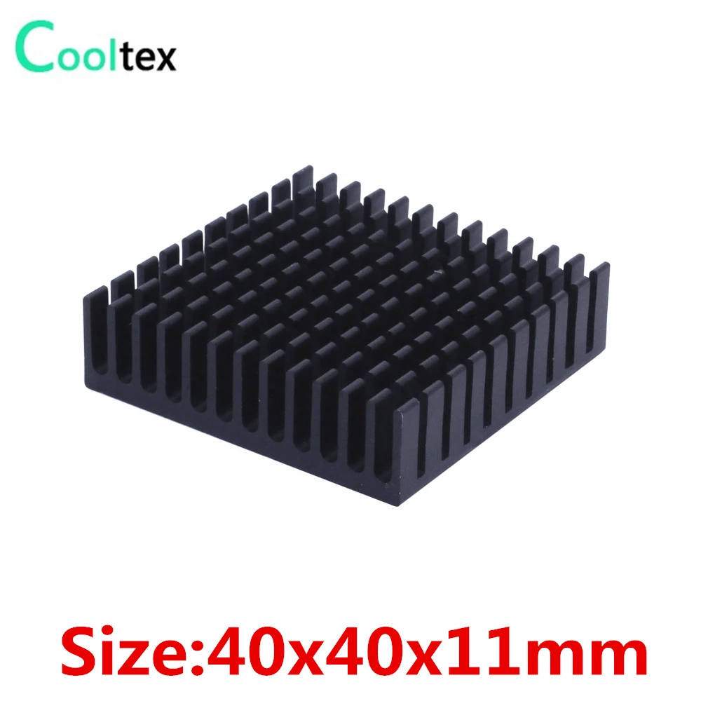 (2pcs/lot) 100% new 40x40x11mm Aluminum heatsink Extruded black  radiator heat sink for Electronic heat dissipation cooling