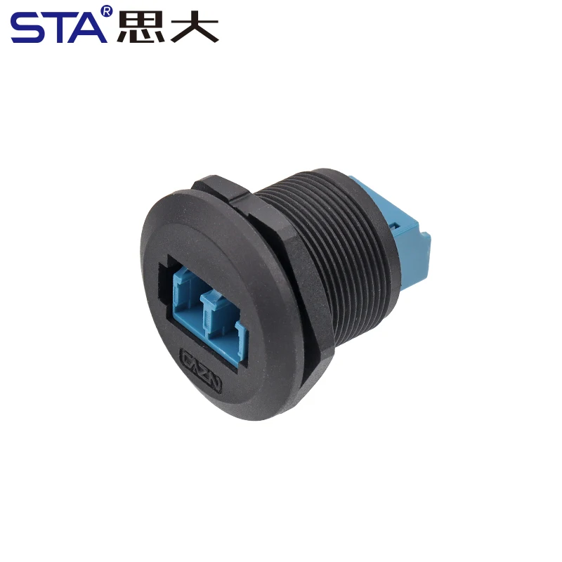 Double-Core Front Mount Receptacle Threaded FDDI Dual Female Socket Mode Single-Core HD Connectors Connectors Male With Cap