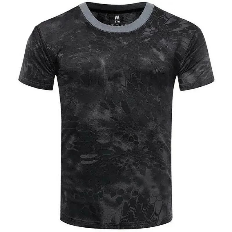 Men Tactical Military Dragon Scale 3D Print Short Sleeve Army Camouflage TShirts Casual O-Neck Oversized Camo Tee Top Streetwear