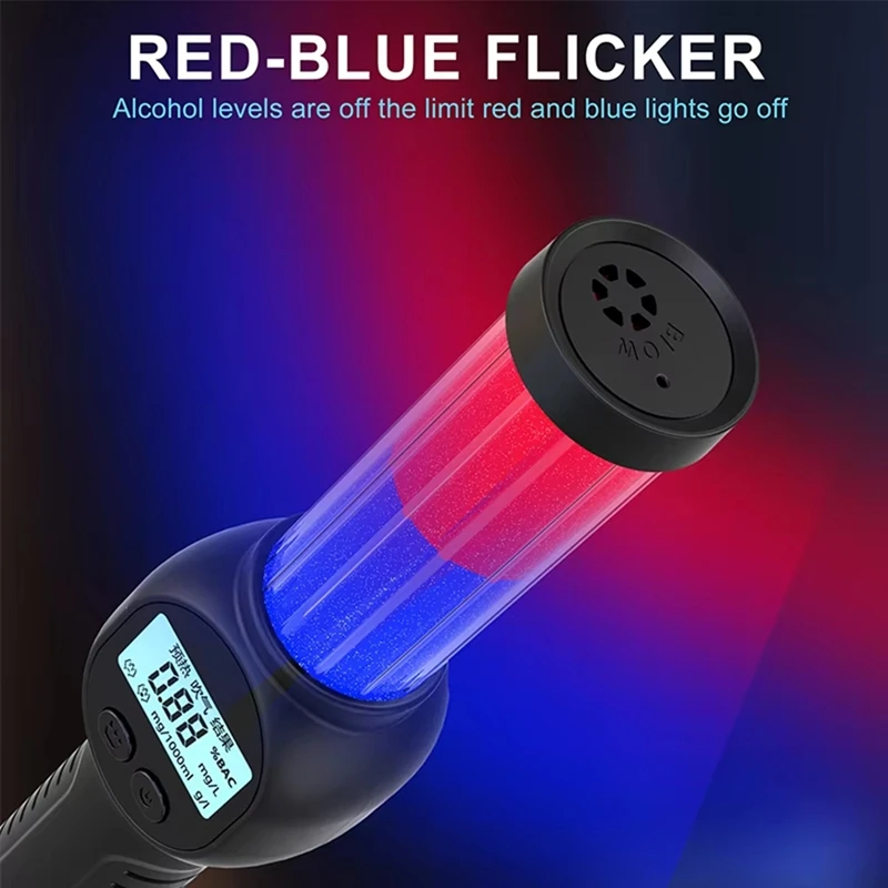 Breathalyzer Digital genggam, penguji alkohol profesional layar LCD dapat diisi ulang dengan detektor alkohol non-kontak LED