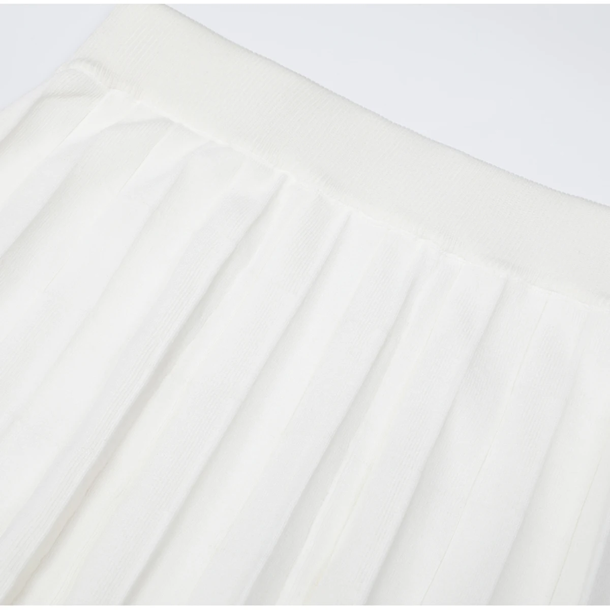 26101 Summer New Fashionable Commuter Trendy Folded Knitted Hundred Fold Half Body A-Line Large Swing Skirt For Women
