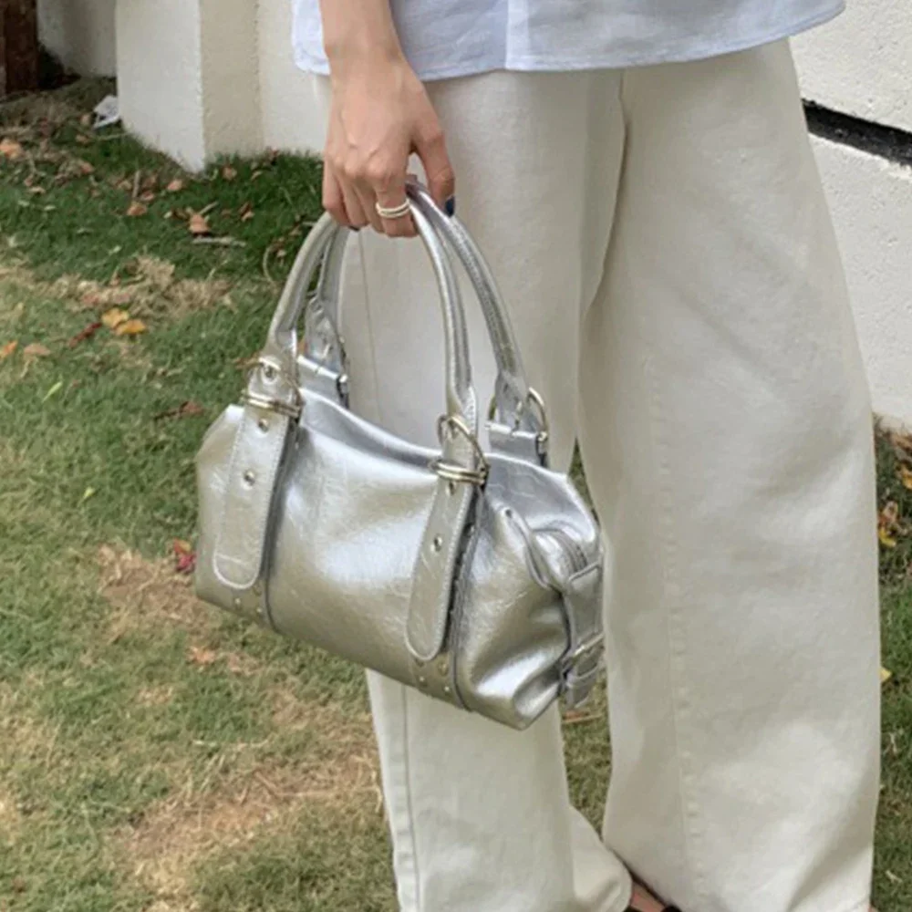 

Мягкие женские сумки с верхней ручкой. НОВАЯ сумка и кошельки с заклепками в стиле панк. Сумки через плечо из искусственной кожи для женщин.