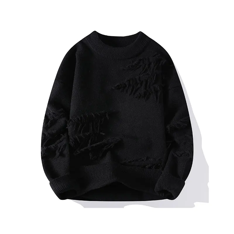 M-XXXXL Plus Size Unisex Round Collar Long Sleeve Sweater Loose Fit Streetwear Knit Pullover for Autumn Casual Wear Men & Women