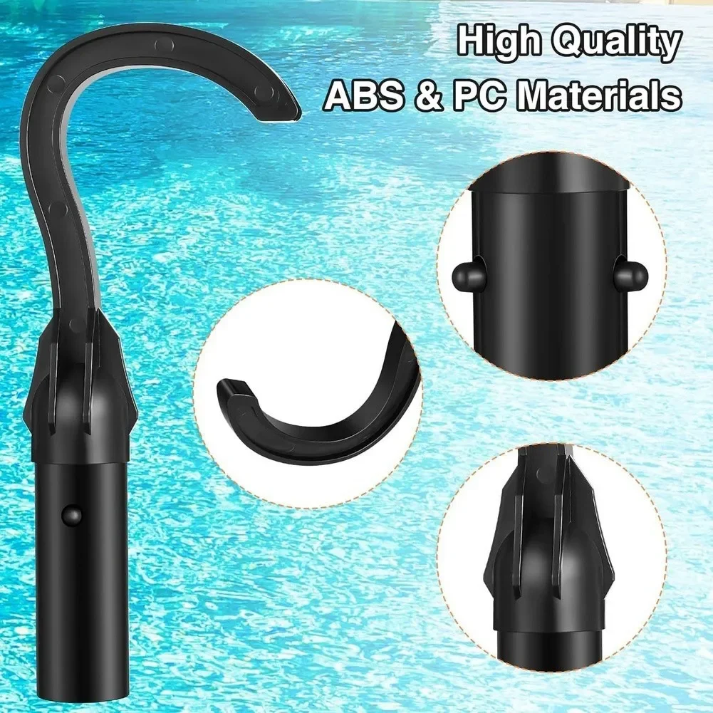 Pool Cleaner Hook For Robotic Pool Vacuum Cleaners Compatible With For Telescopic Poles 8.3 X 1.2 In Black Plastic