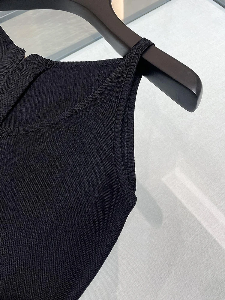 Hohe Taille gestrickt Bla Dr Hepburn Sle Sommer Damen Faion High-End-Kleidung Gürtel Wrap Dr A-Linie Silhouette