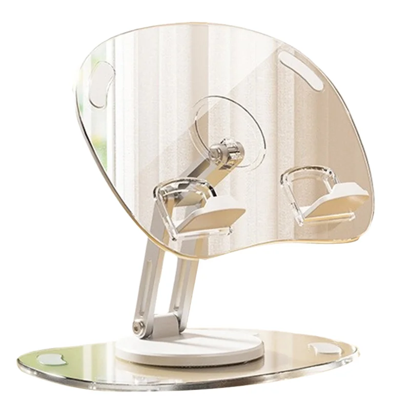 

Хорошо изготовленный держатель кронштейна для планшета Регулируемая складная подставка Прозрачная акриловая поддержка для настольного планшета Простая в использовании Белый