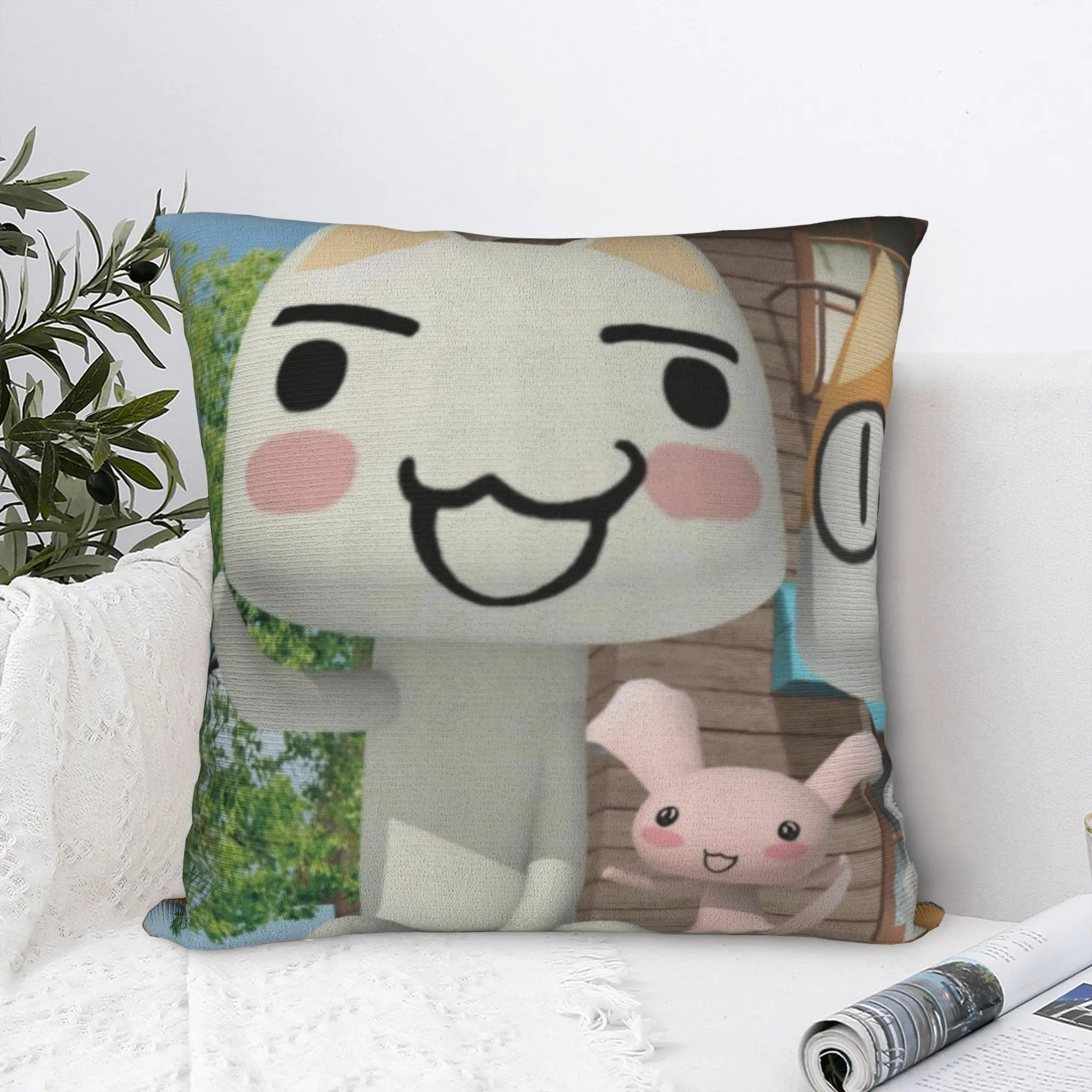 Toro Inoue Cat Pillowcase Polyester Cushion Cover Decor Happy Neko Throw Pillow Case Cover Car Zippered 45*45cm