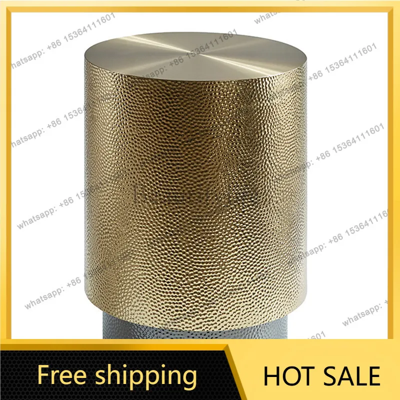 LS light luxury sofa designer creative stainless steel concave-convex pattern modern simple home living room