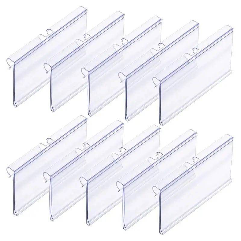 50pcs Convenient Retail Price Label Holders (White) Durable PVC Material Easy to Insert Clear and Practical