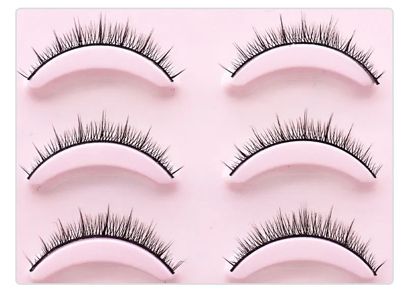 5Pairs krótkie sztuczne rzęsy eye fałszywe lash przedłużanie rzęs naturalny zestaw delikatne rzęsy dostarcza narzędzia piękny krzyż makijaż