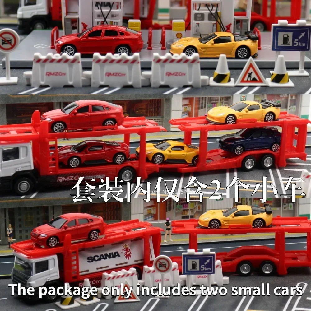 RMZ City 1/64 SCANIA BMW SCANIA Mini Scale Train Model Toy Alloy Diecast Simulation Transport Vehicle Series Toy CarSet Boy Gift