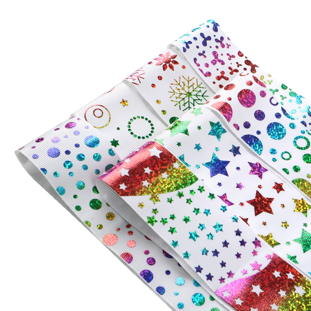 1 rollo, 1,5 pulgadas/38mm X 5 yardas/rollo de cinta de grosgrain navideña con estrella de mar y punto