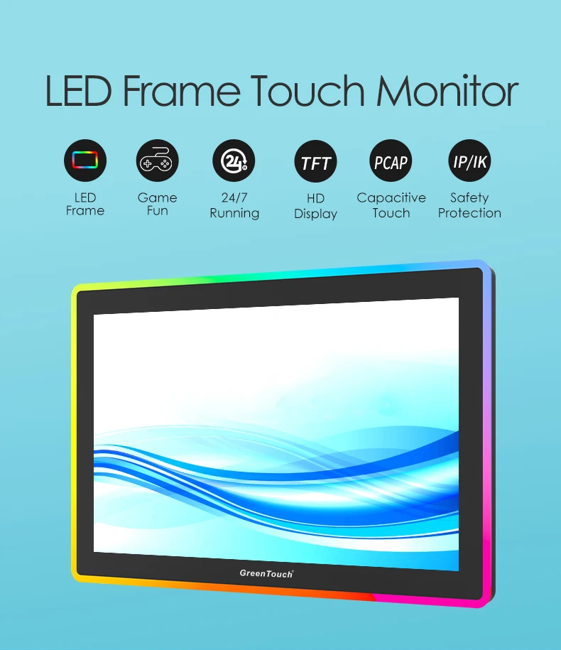 High Sensitive 21.5 Inch LCD Horse Racing Touch Display For Table Game Touch Monitor