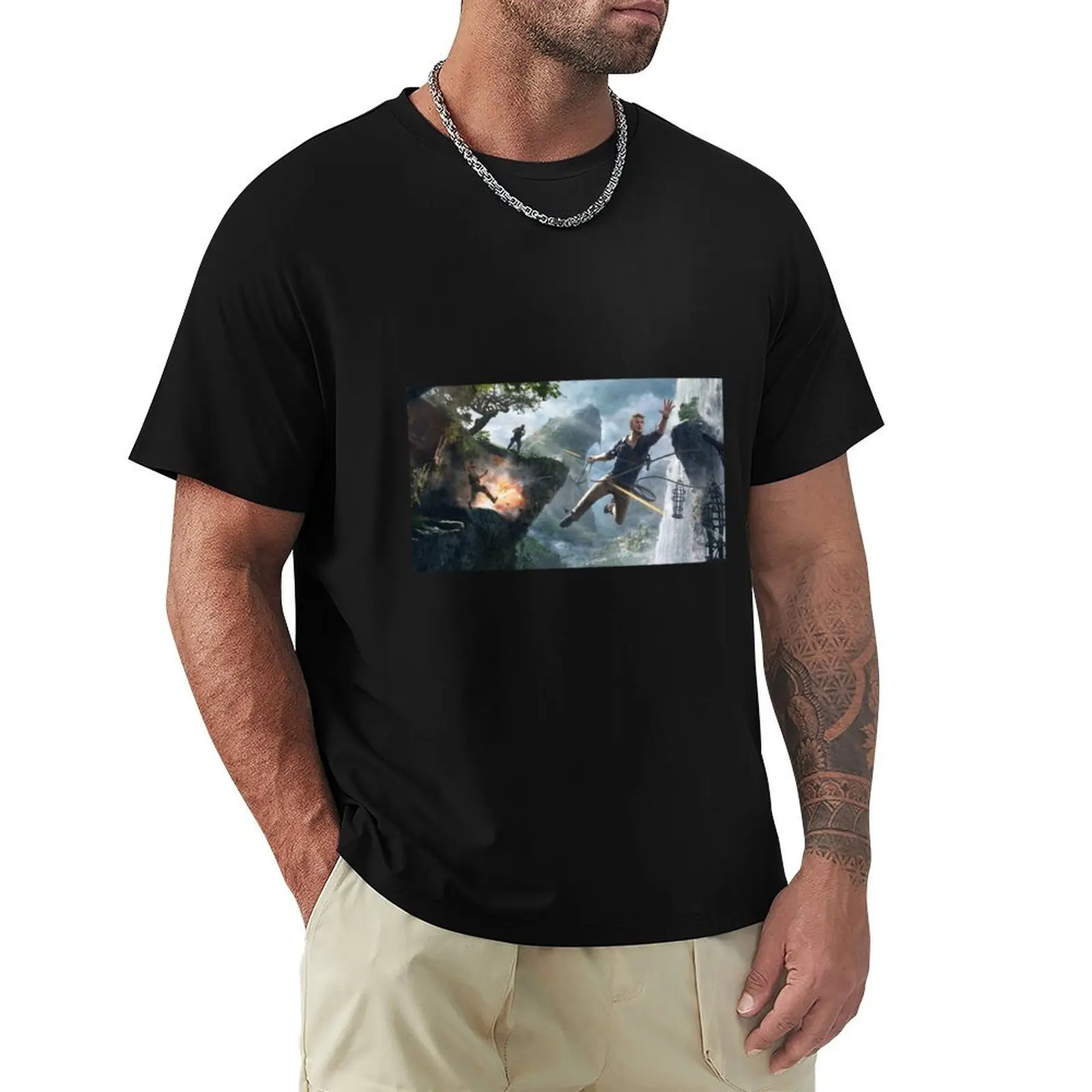 Uncharted 4 A Thief_s End T-shirt oversizeds korean fashion men clothing