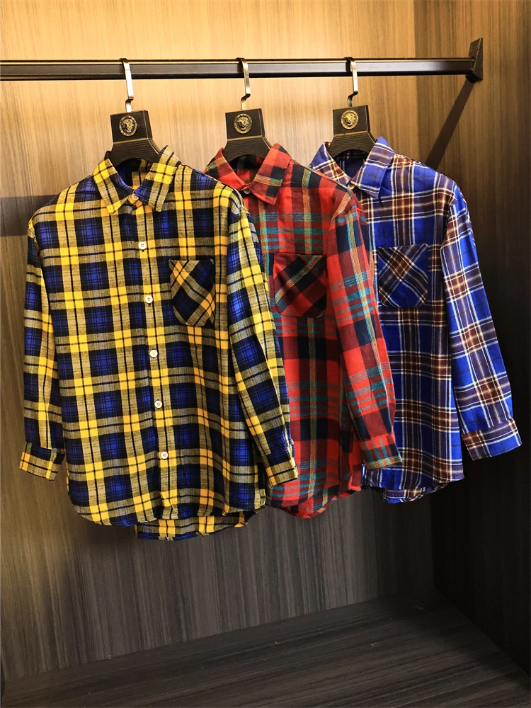 

Мягкий мужской длинный све irt, приятный для кожи, свободный крой с воротником, осень-зима, клетчатый, универсальный, повседневный, дышащий, модный