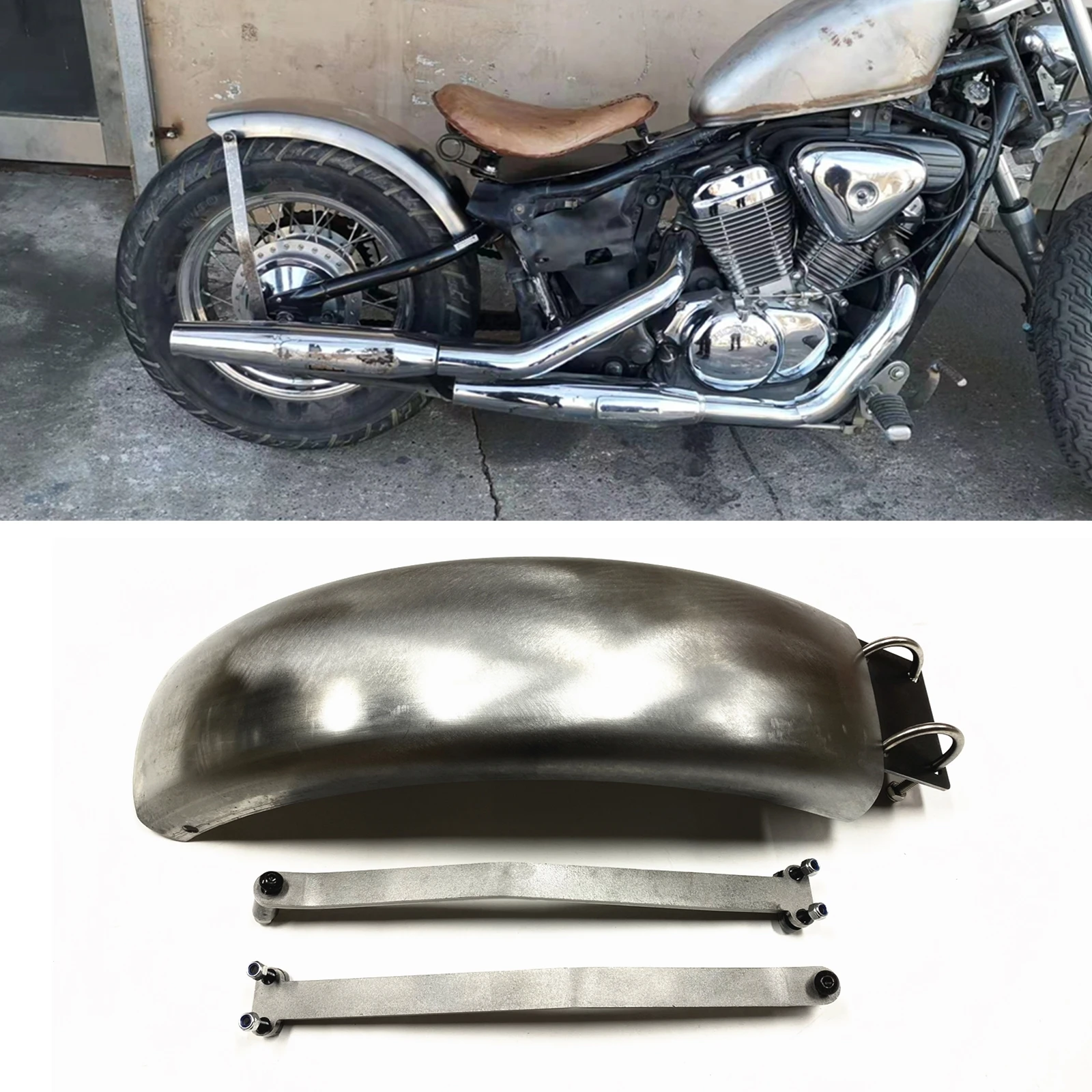 

Pop Motorbike Modified Steel Plate Rear Fender For Honda Shadow 400 600 VLX 400 600
