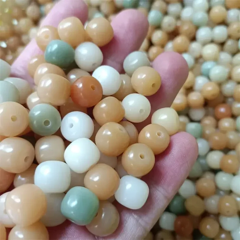 

Natural Color Motley Bodhi Root Round Beads Loose Beads Hand-held Rosary Plant Fruit Diy Accessories Bracelets Buddha Beads