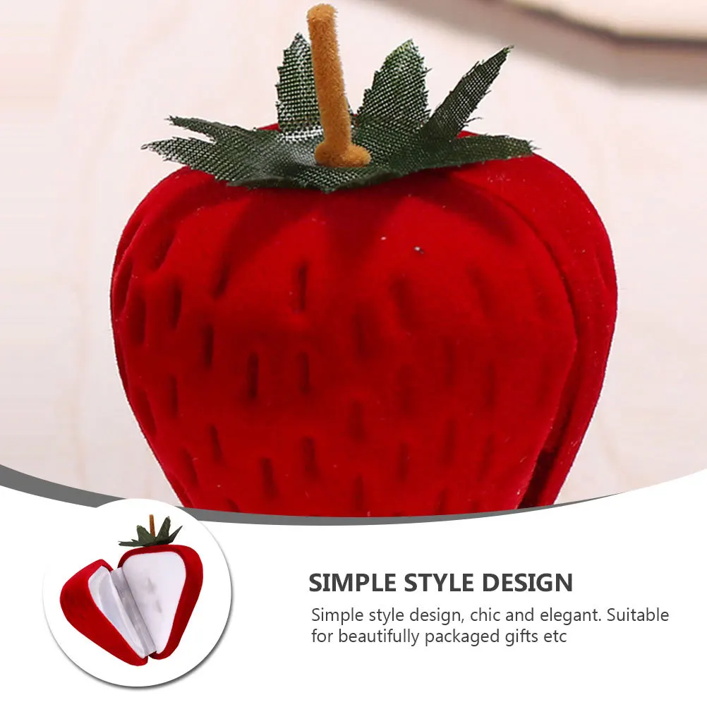 1Pcs Jewelry Box Red Strawberry Shaped Small Ring Necklace Holder Organizer Gift Packaging Case Jewelry Box Earring Case