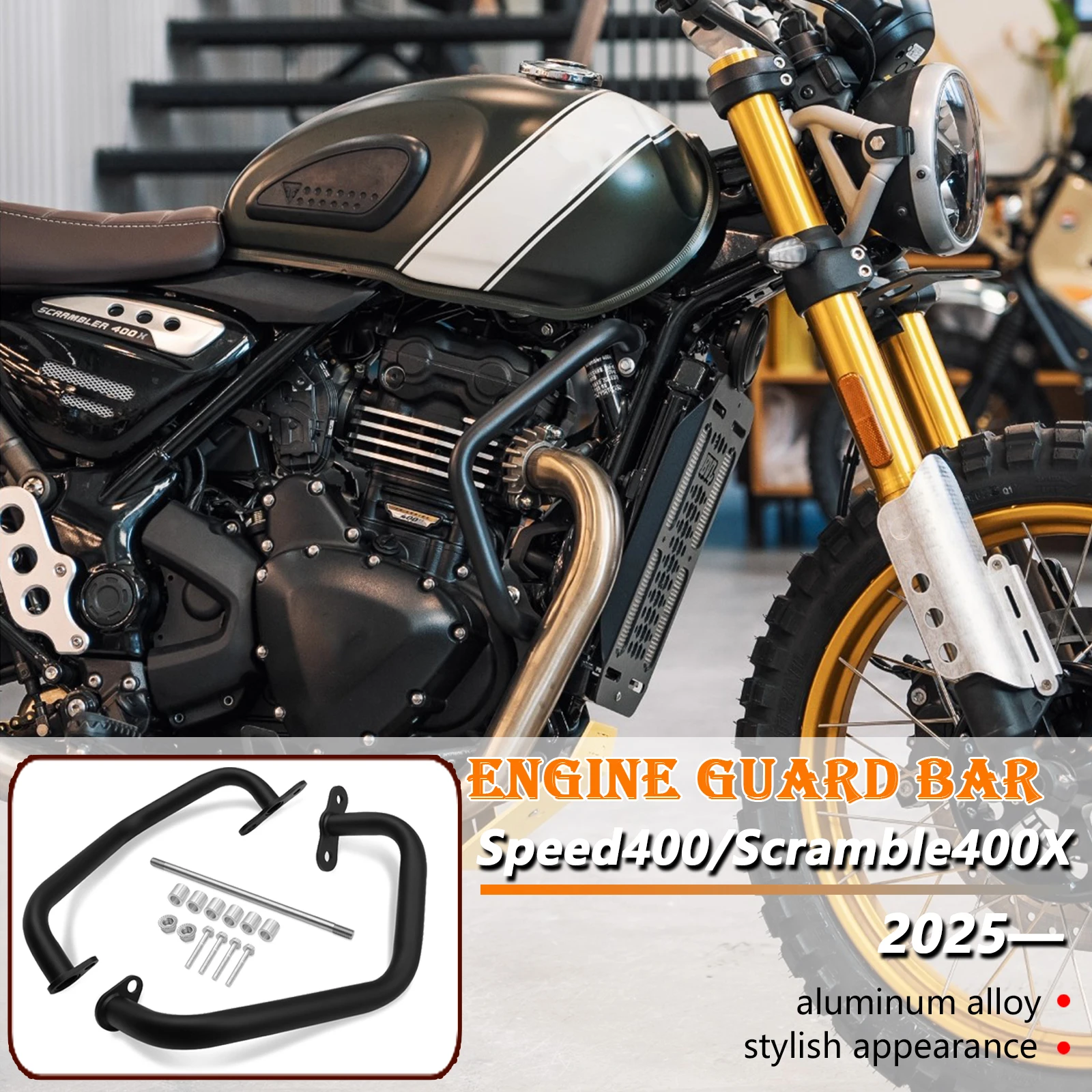 

Запчасти для мотоциклов, защита рамы, аксессуары для бампера, защита от столкновений для Speed 400 Scrambler 400X Speed400 2024-2025