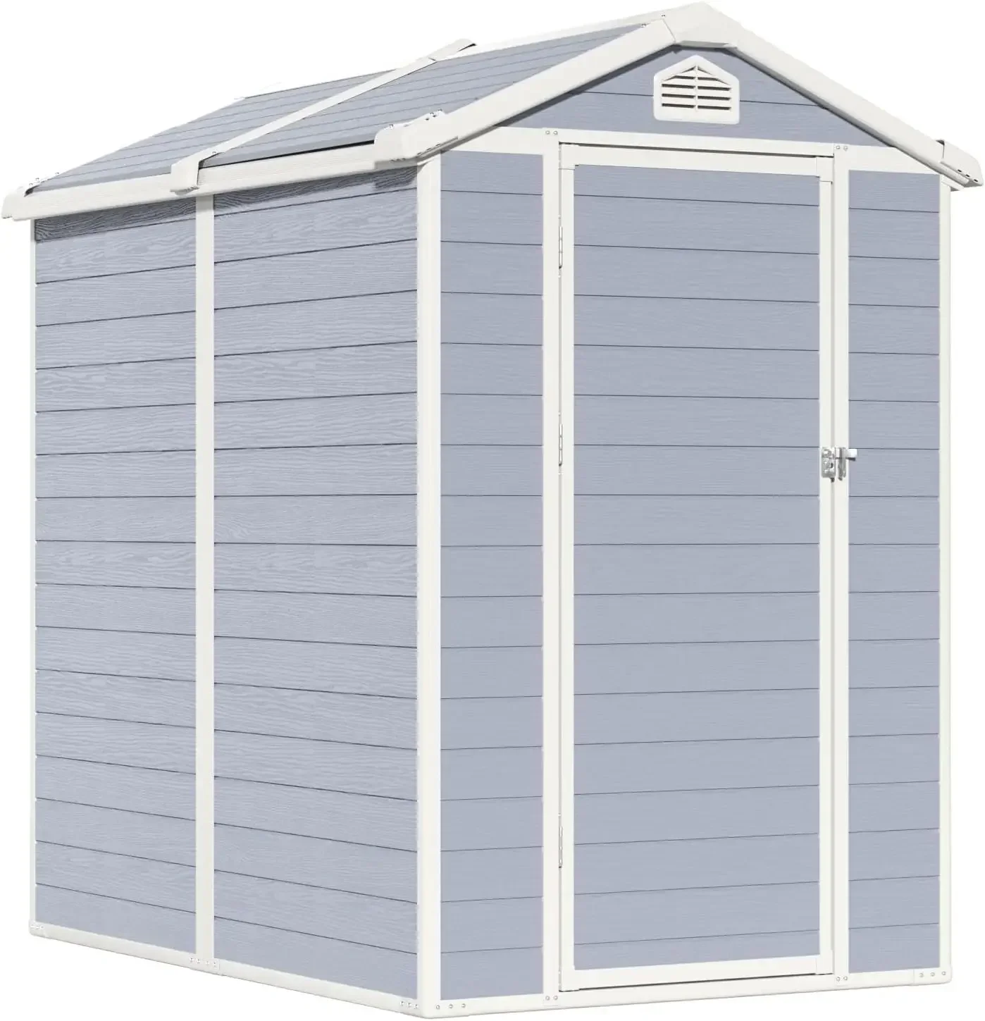 4'x6' Resin Outdoor Storage Shed with Lockable Door - Ideal for Garden Tools, Bike Accessories, Beach Chairs